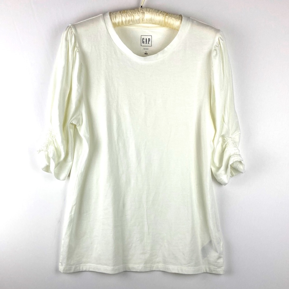 GAP Puff Sleeve T-Shirt White Size L